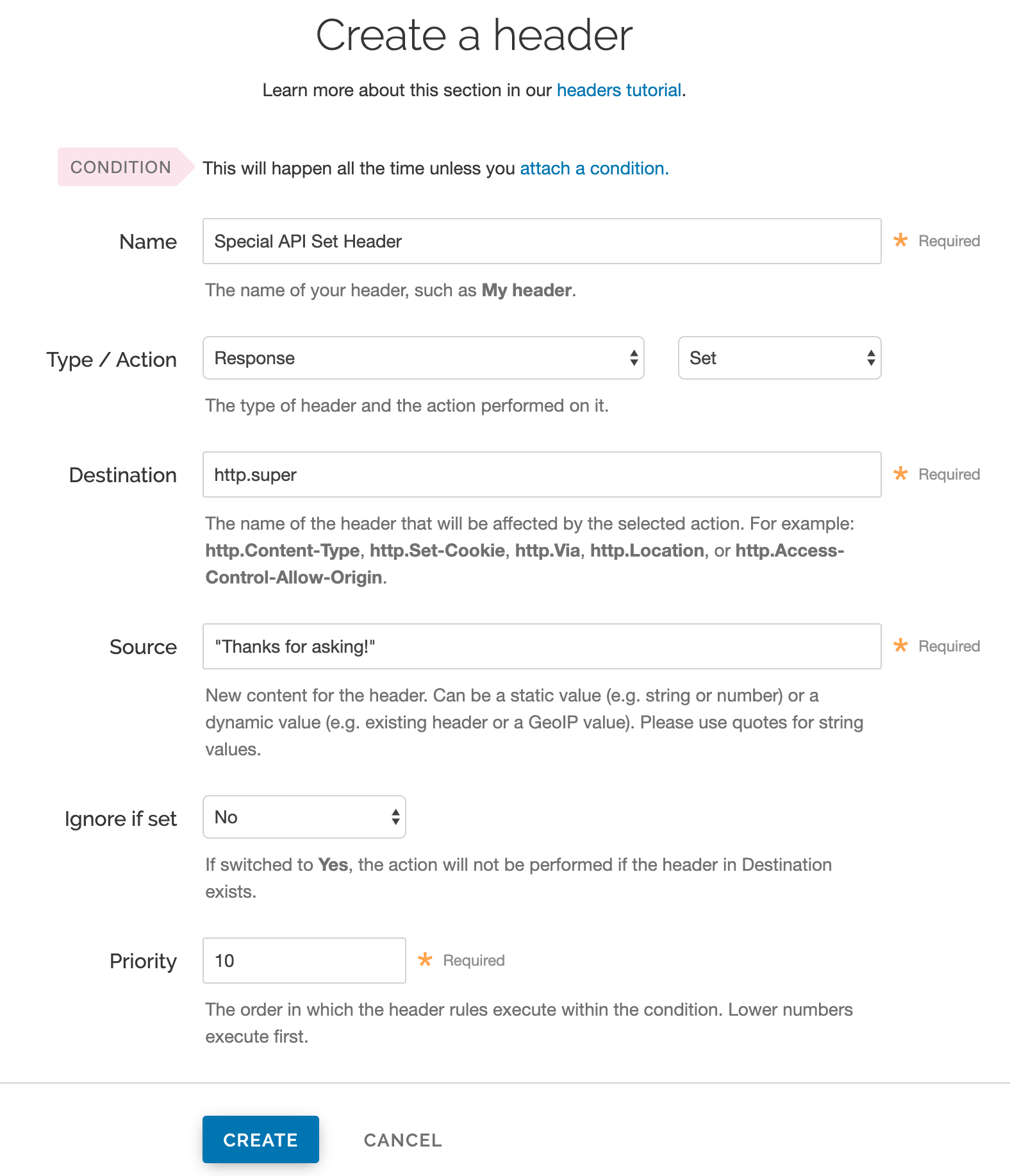 the header window that sets a special header for information gathering purposes