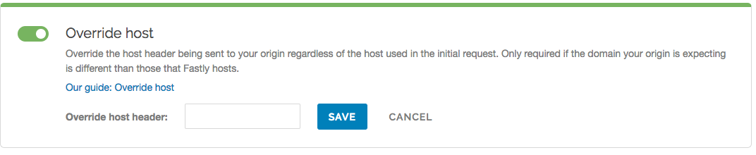 Setting Override host