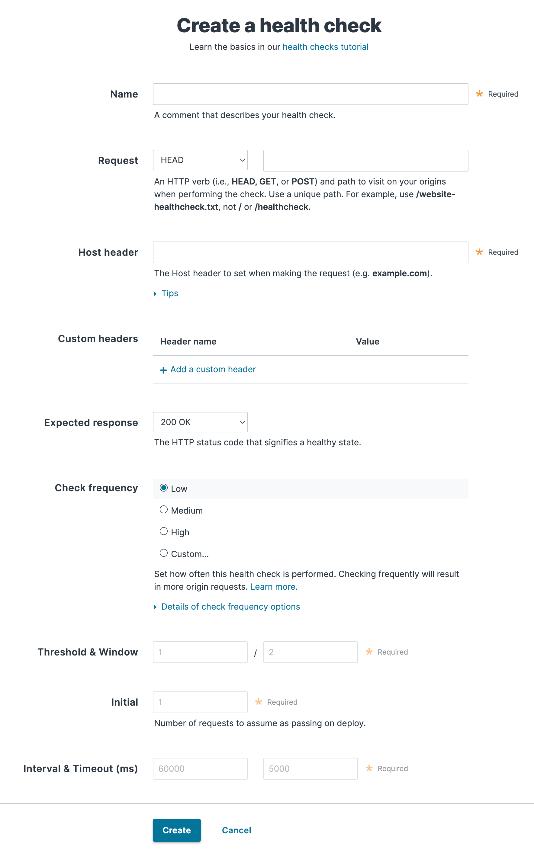 Create a health check