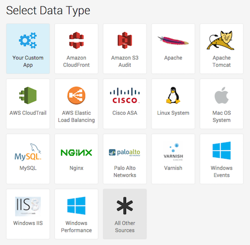 Sumo Logic Data Type window