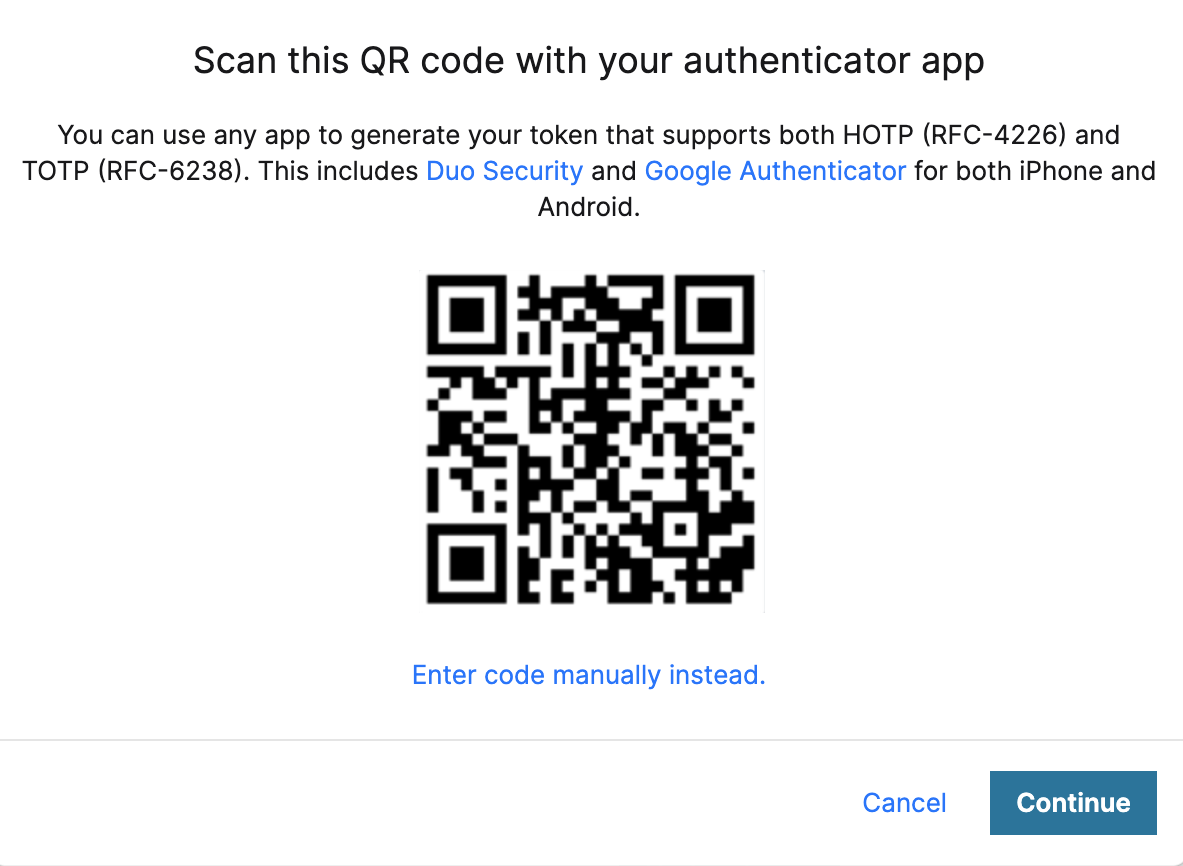 the 2fa QR code